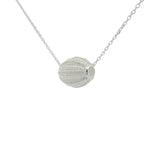 Collier en argent 925 pendentif graine et zircons blancs 42 cm
