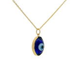 Golden necklace with blown glass eye