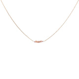 Collier doré opale rose et tourmaline rose 38 cm