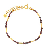 Gold stone and tube bracelet
