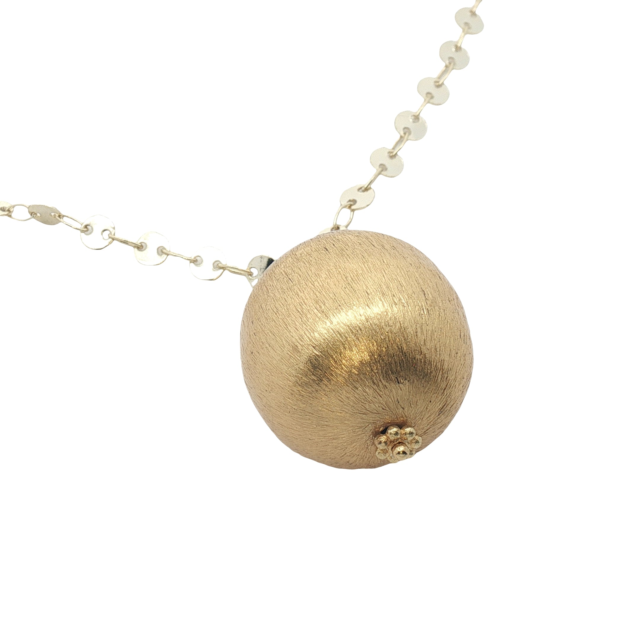 Sautoir Bola doré boule brossée 110 cm