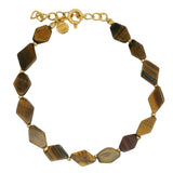 Gold bracelet with diamond-shaped stones