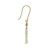 Boucles d'oreilles dorées cascade en prehnite et zircons blancs