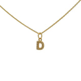 Small letter zircon gold necklace