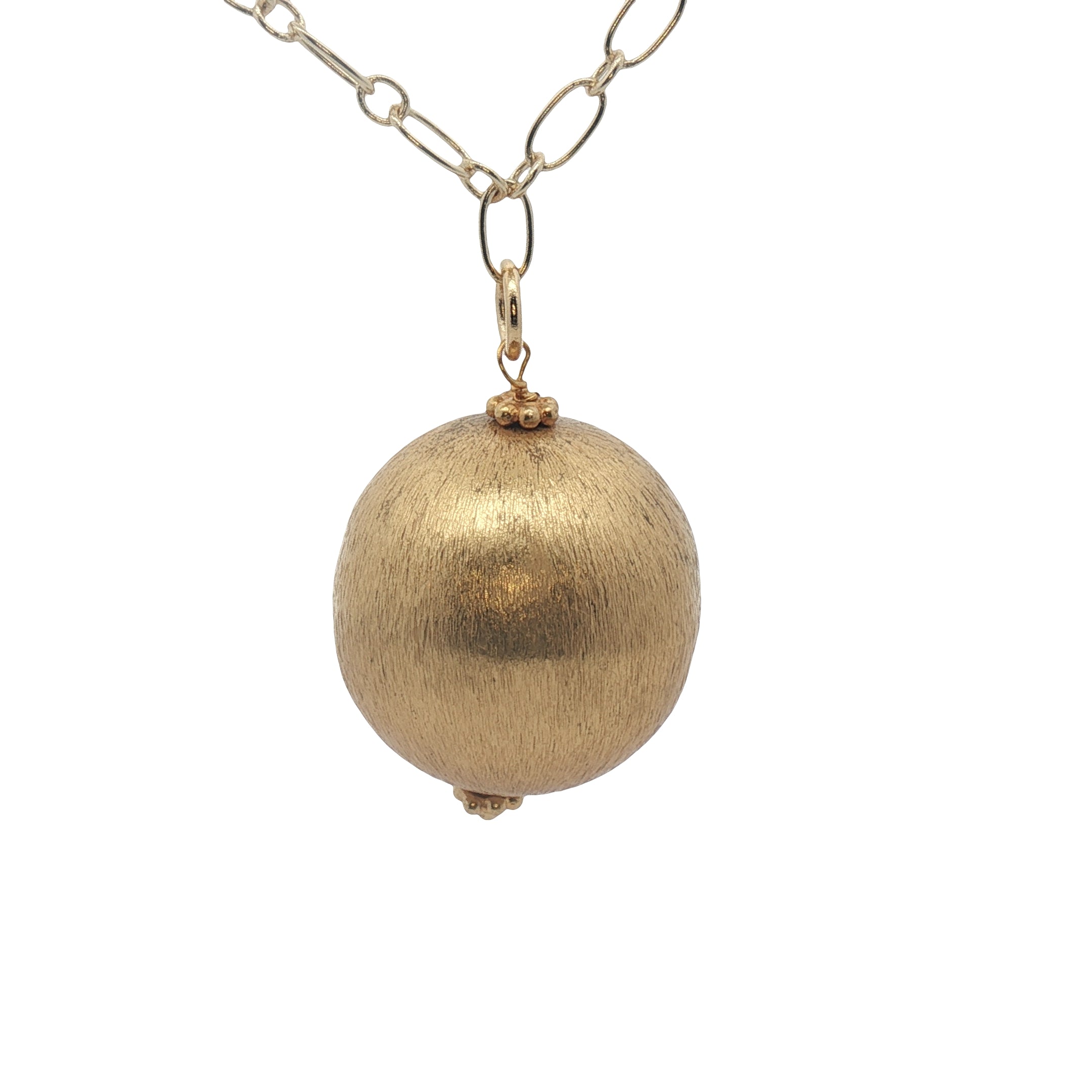 Sautoir Bola boule brossée 110 cm