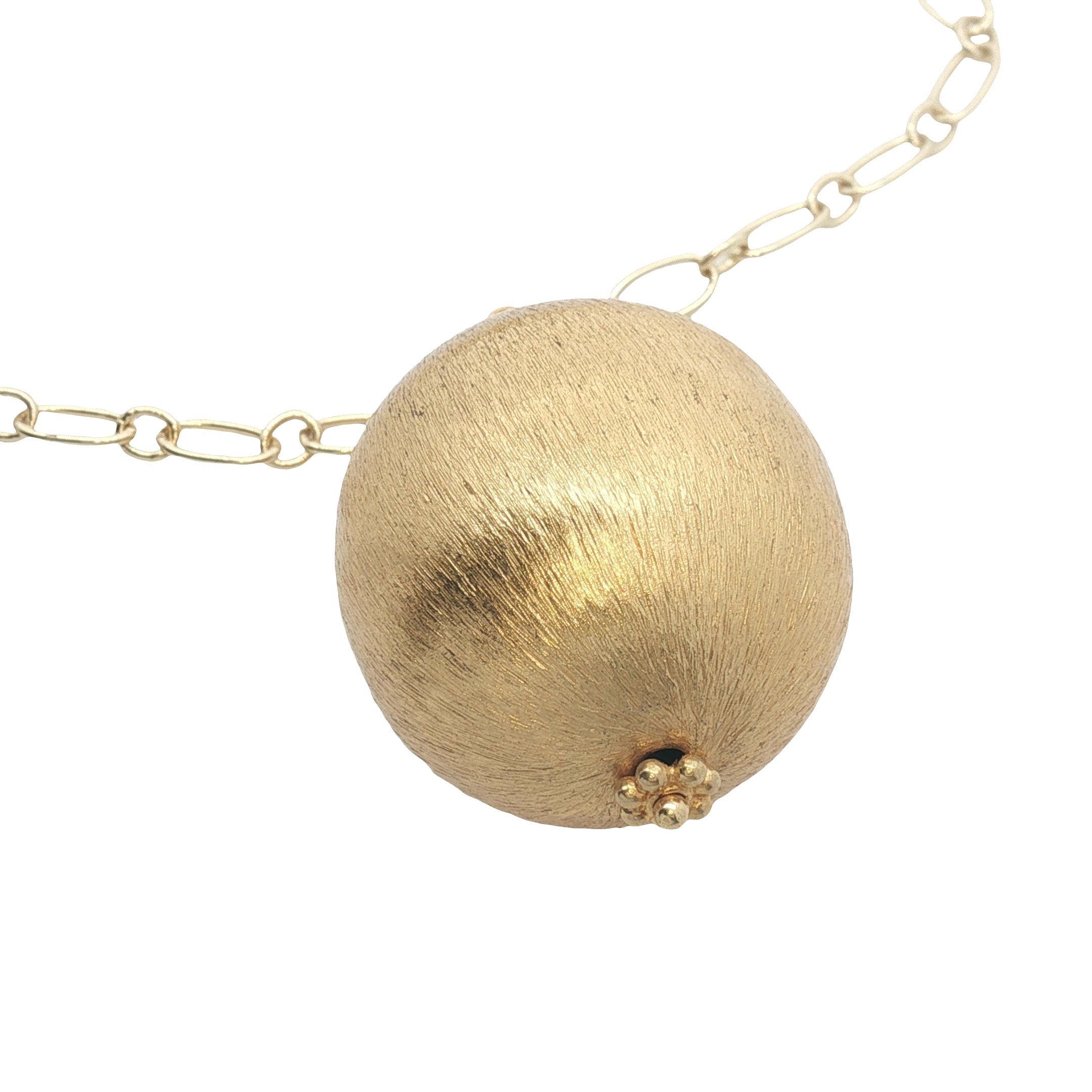Sautoir Bola boule brossée 110 cm