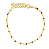 Bracelet doré oeil de tigre alterné avec des tubes dorés