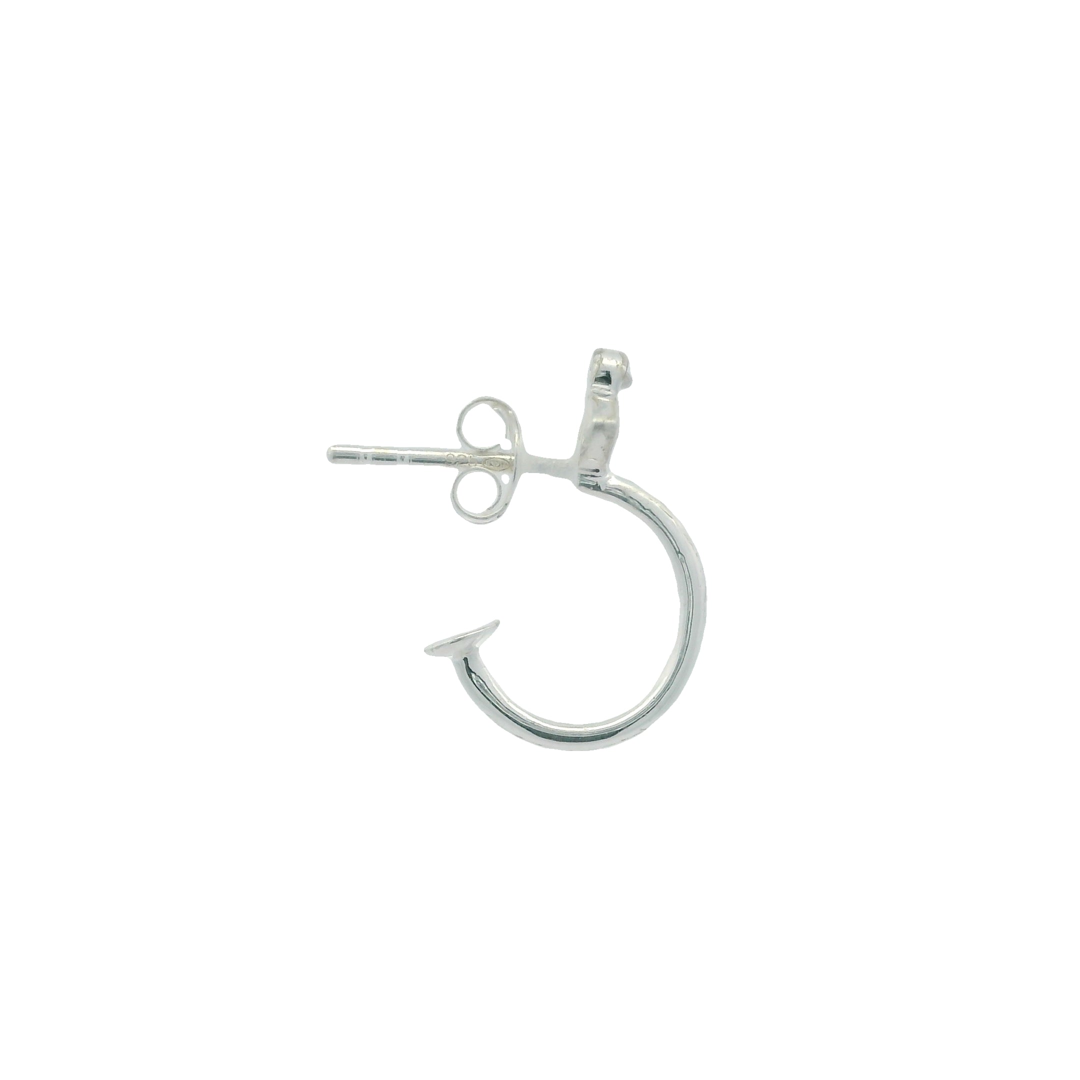 Mini créoles en argent 925 et zircon blanc
