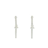 Boucles d'oreilles argent 925 barres zircons blancs et pampilles