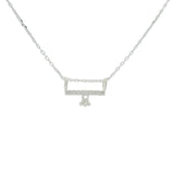925 silver necklace and zircon bar