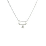 925 silver necklace and zircon bar