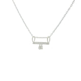 925 silver necklace and zircon bar