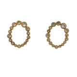 Golden oval zircon earrings