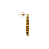 Golden oval zircon earrings
