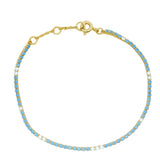 Bracelet Tennis doré avec zircons blancs et bleus 1,6 mm