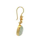 Boucles d'oreilles dorées fleur et prehnite