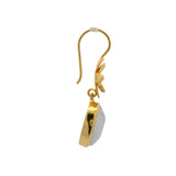 Boucles d'oreilles dorées fleur et pierre de lune