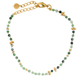 Bracelet doré Rubis zoisite et petites perles dorées