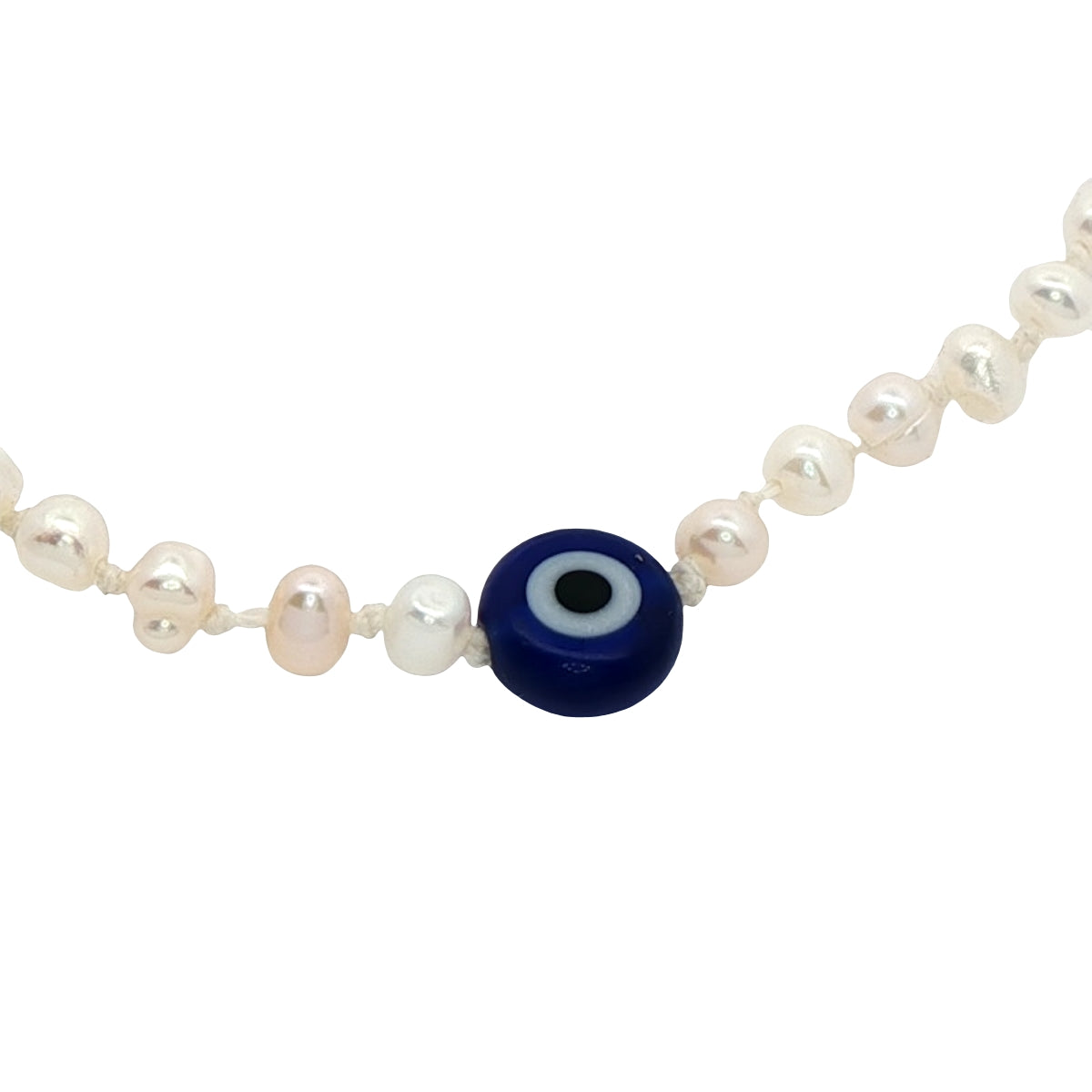 Bracelet doré perles de culture et oeil