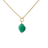 Gold necklace and stone clover