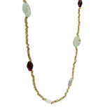 Necklace with golden pearls and stones