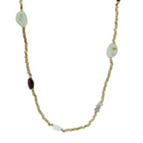 Necklace with golden pearls and stones