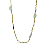 Necklace with golden pearls and stones