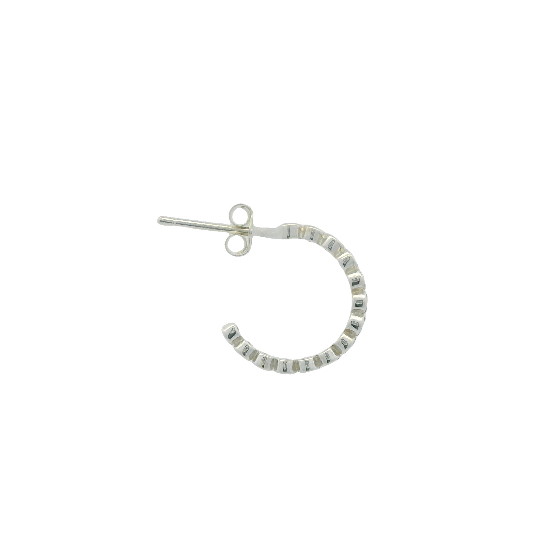Mini créoles argent 925 et zircons blancs