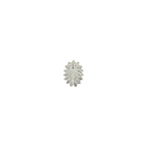Boucle d'oreilles puce argent 925 zircon ovale