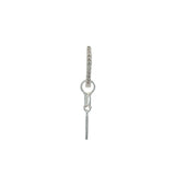 Mini créole fermée argent 925 pampille zircon baguette et tige