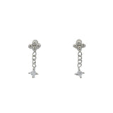 Boucles d'oreilles courtes en argent petites boules et zircons