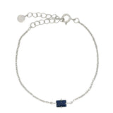 Bracelet en argent pierre rectangle lapis