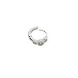 Mini créole fermée argent 925 3 zircons