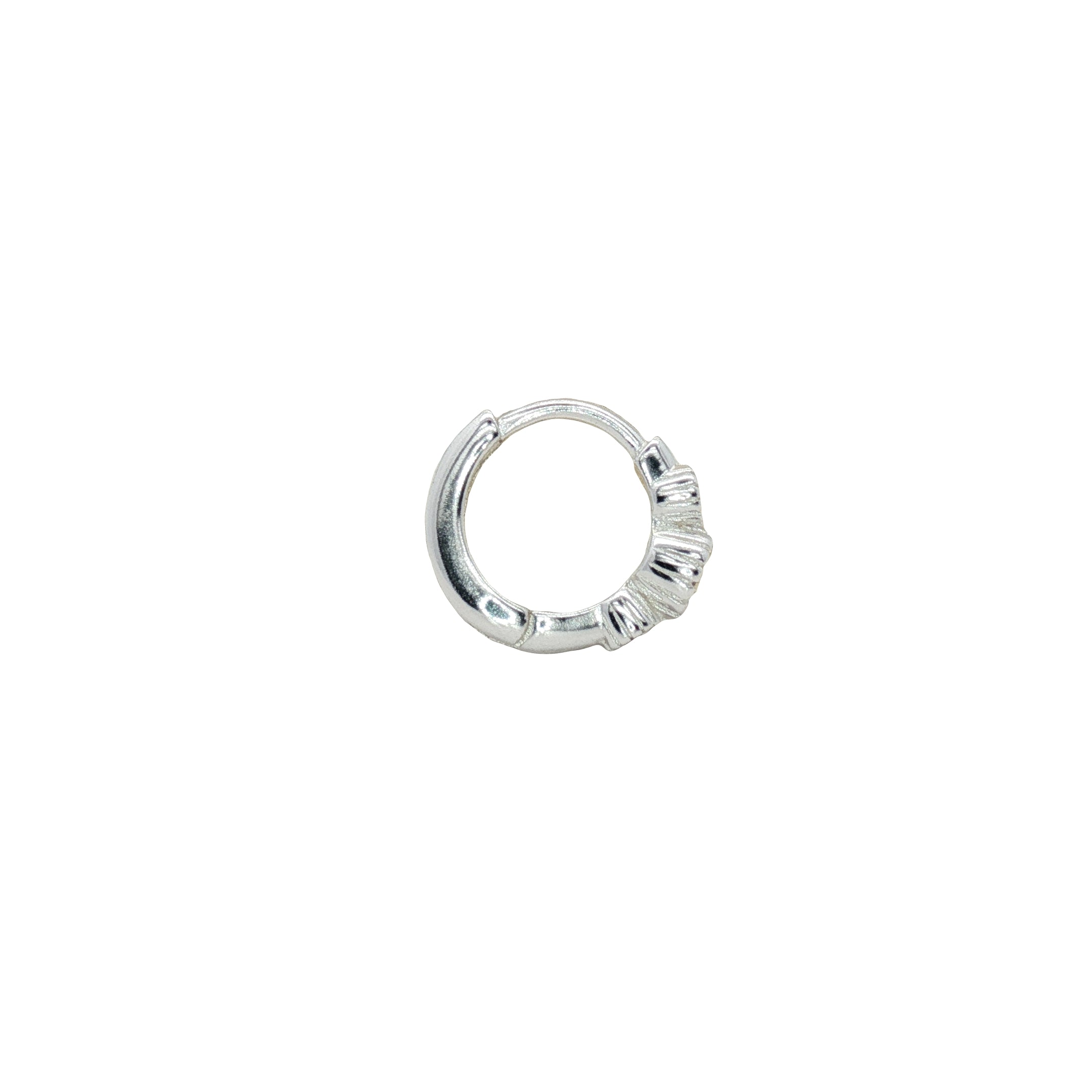 Mini créole fermée argent 925 3 zircons