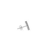 Boucle d'oreilles puce argent 925 barre fine zircons