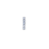Boucle d'oreilles puce argent 925 barre fine zircons