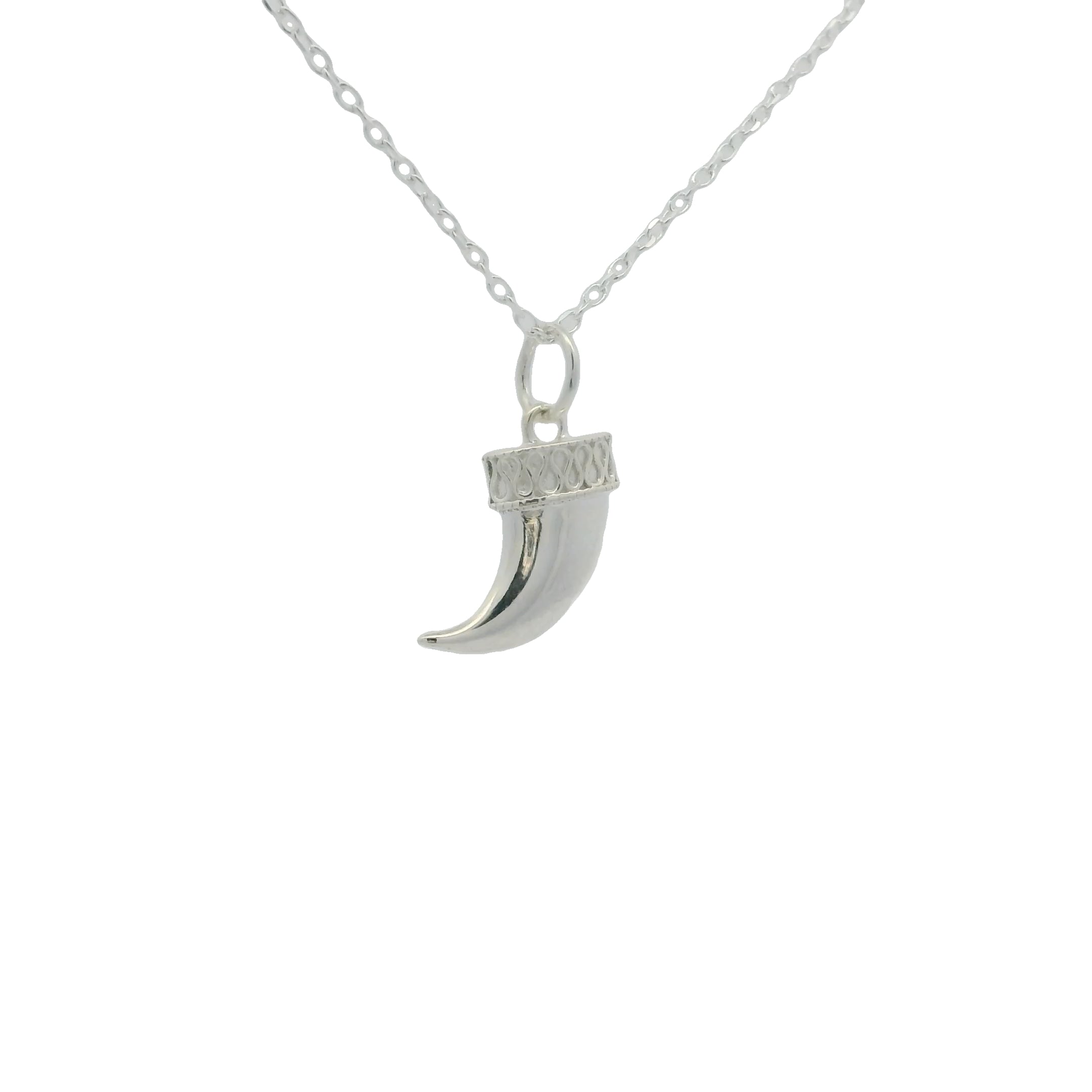 Collier en argent 925 petite corne 42 cm