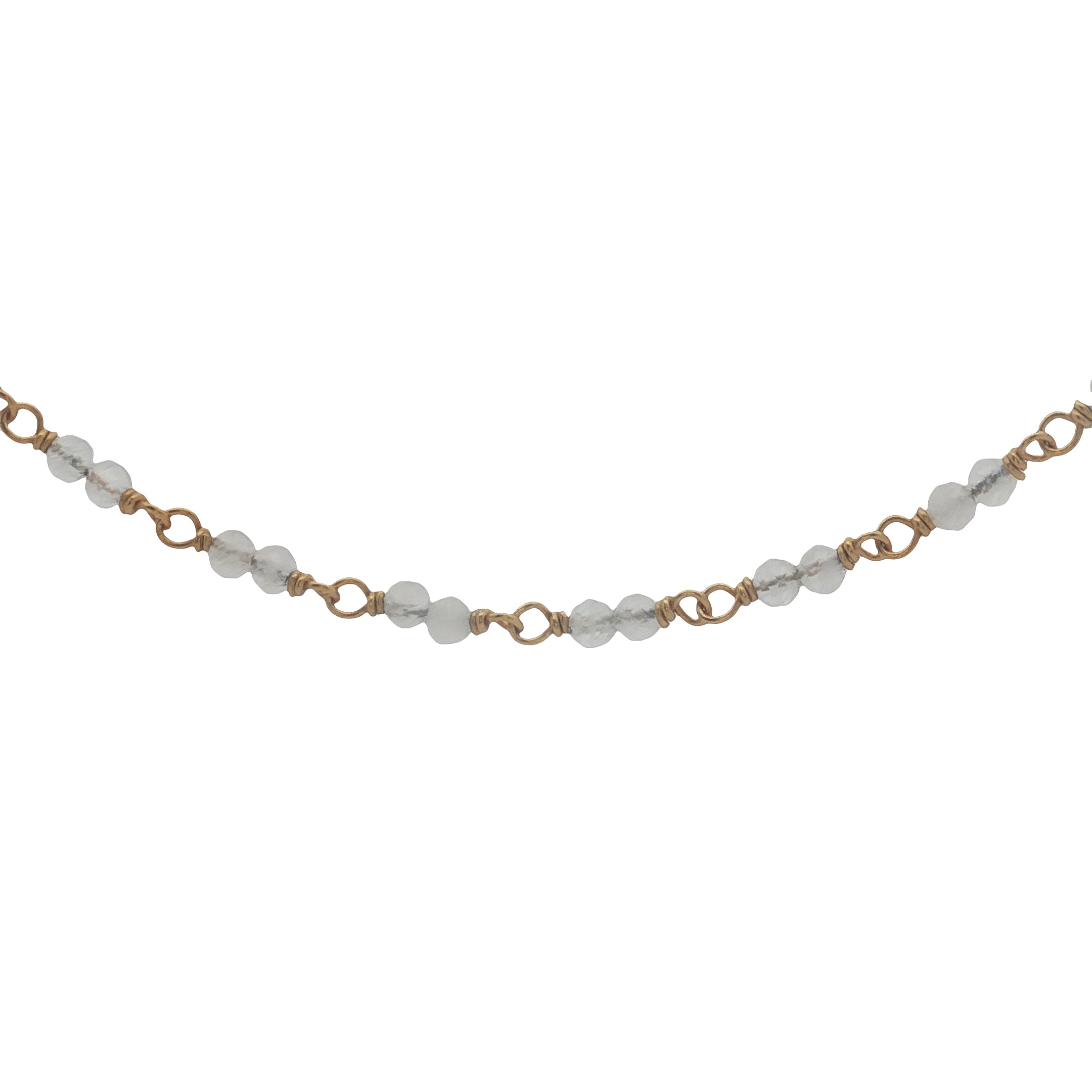 Collier doré avec duo quartz rose 42 cm