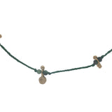 Collier doré fil vert avec pampilles et rubis zoisite 60 cm