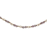 Collier doré avec duo tourmaline rose 42 cm