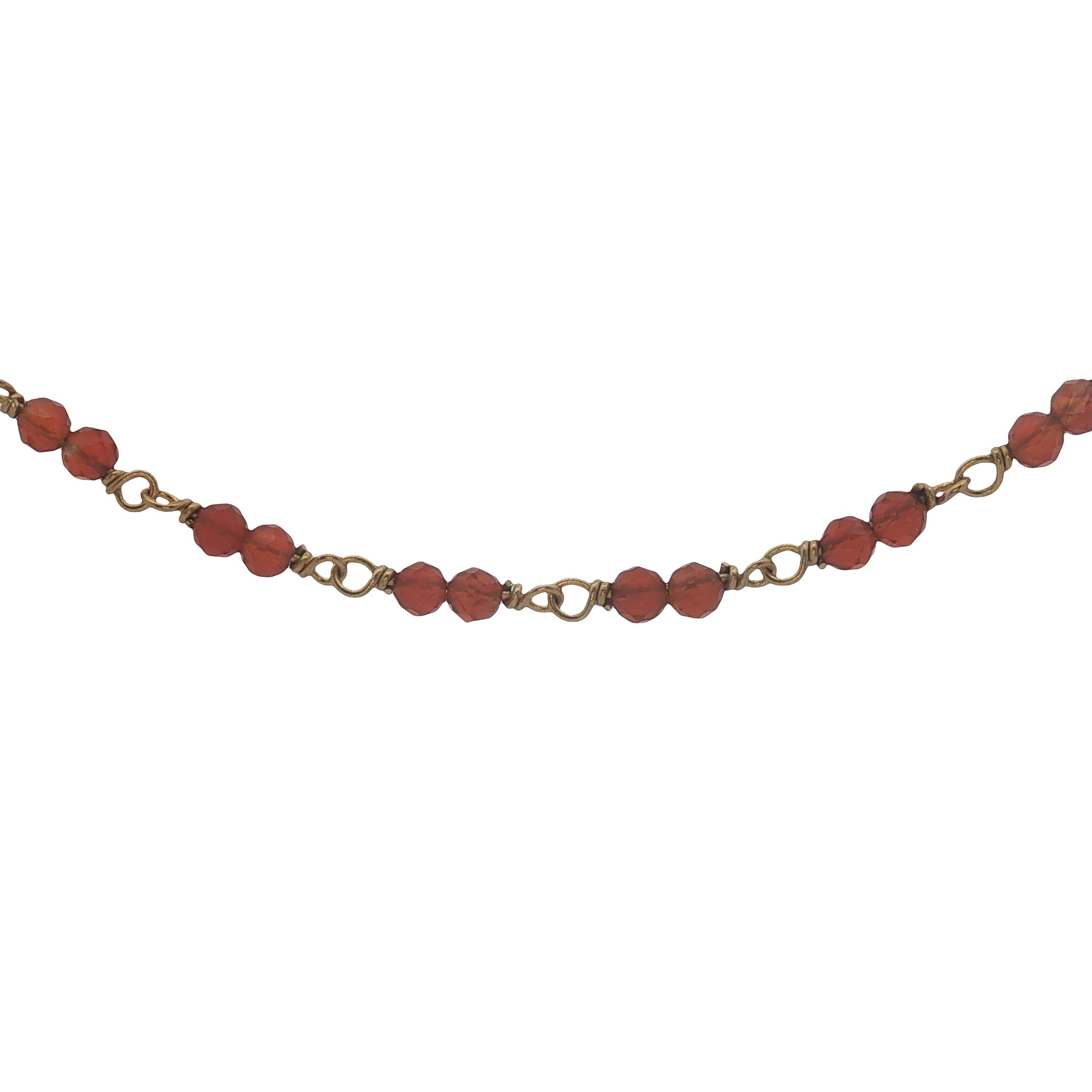 Collier doré avec duo onyx rouge 42 cm