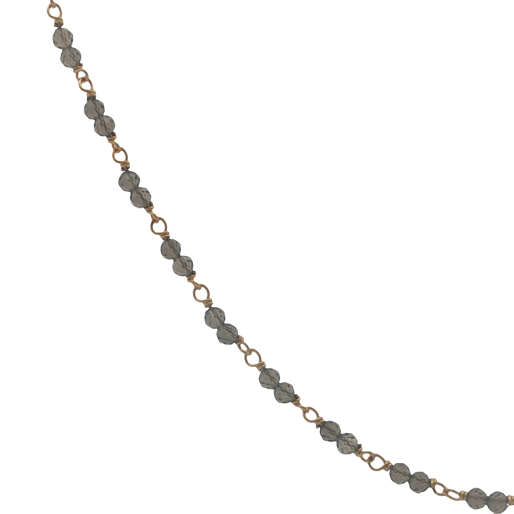 Collier doré avec duo quartz fumé 42 cm