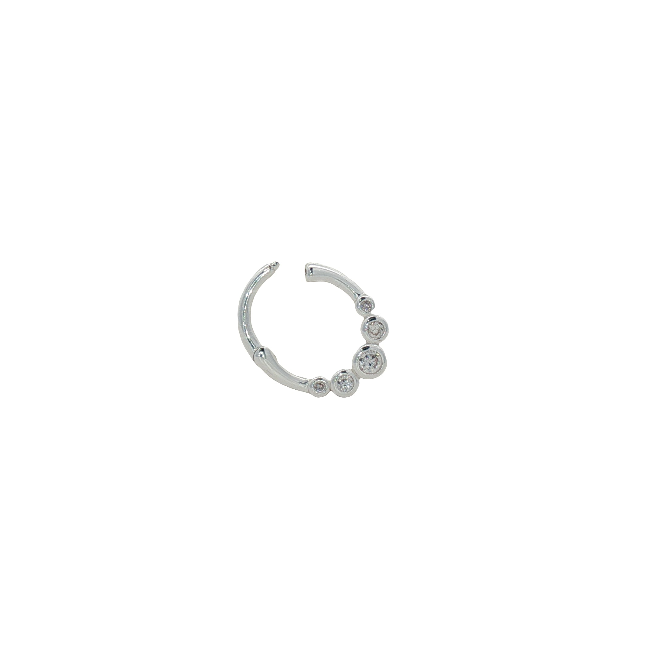 Mini créole fermée argent 925 zircons sur côtés
