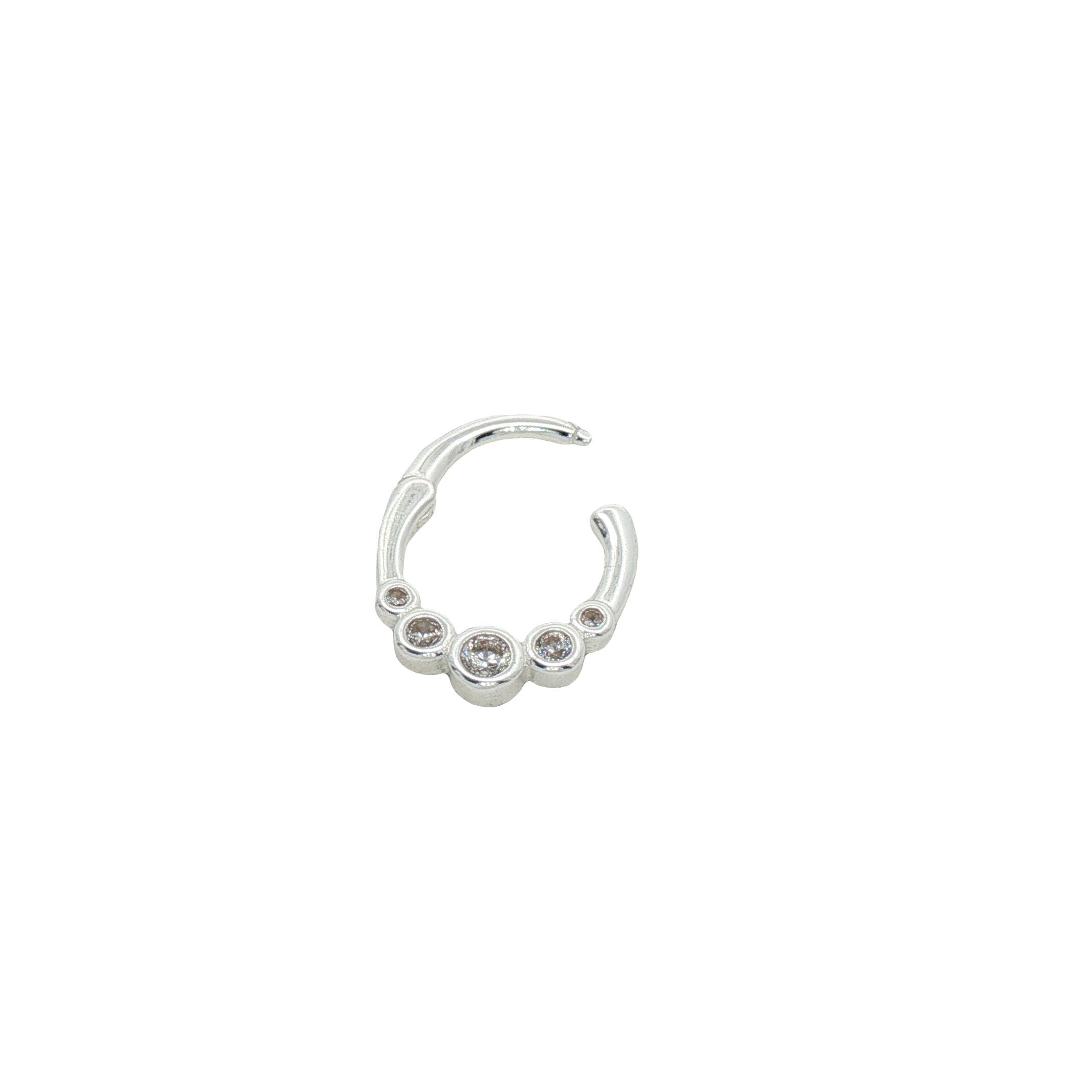 Mini créole fermée argent 925 zircons sur côtés