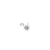 Boucle d'oreilles puce argent 925 soleil zircons