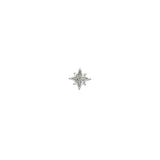 Boucle d'oreilles puce argent 925 étoile des vents avec zircons