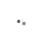 Boucle d'oreilles puce argent 925 étoile des vents avec zircons