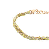 Bracelet doré brésilien cordon jaune et gris chaine dorée PM