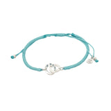 Silver intertwined rings cord bracelet