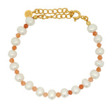 Bracelet perles et pierre de lune orange